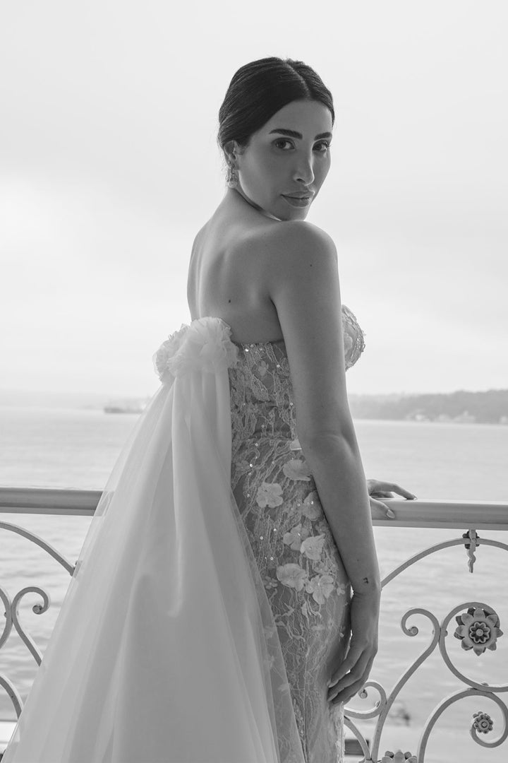 Minimal Silk And Tulle Dress