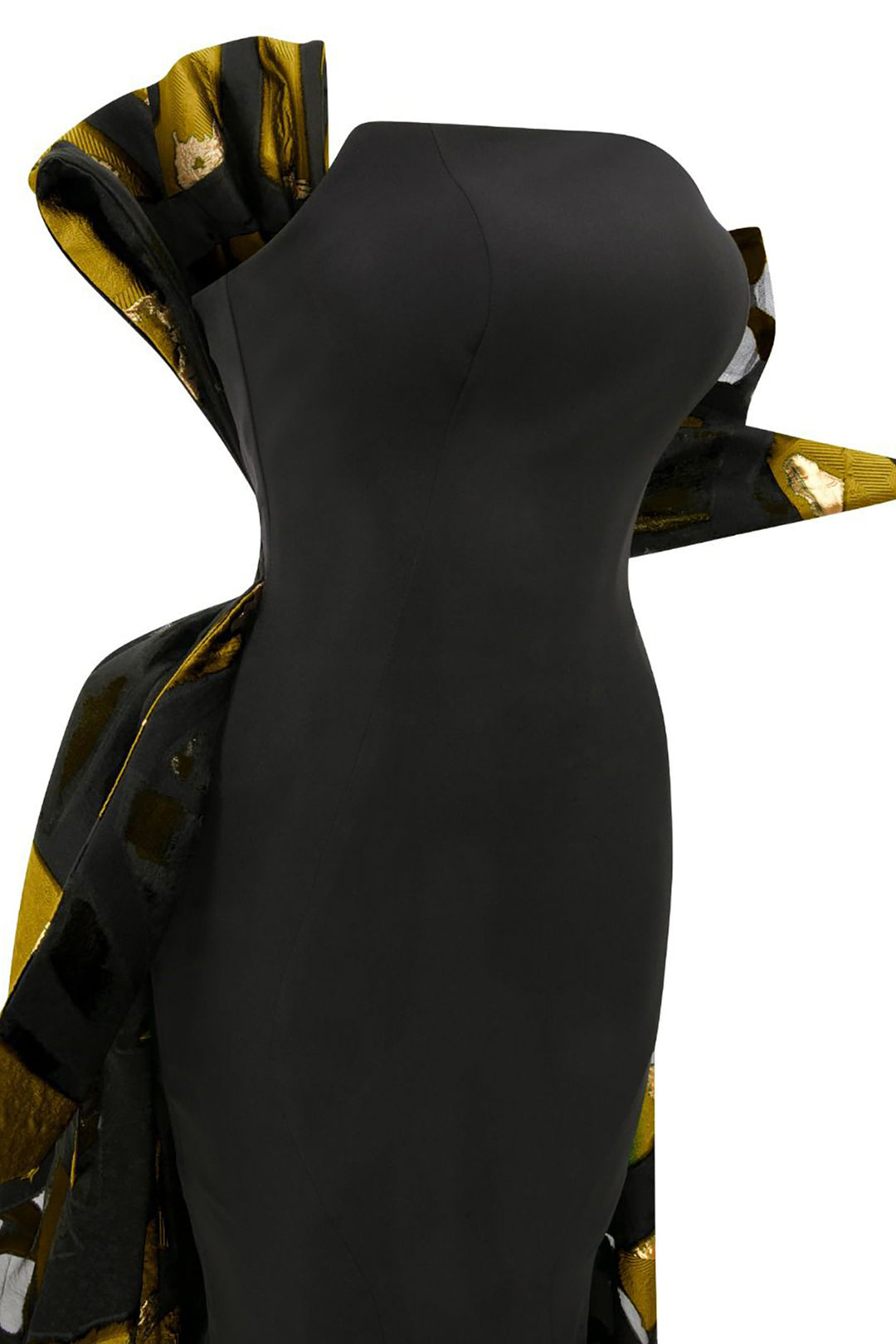 Crepe And Jacquard Organza Long Dress