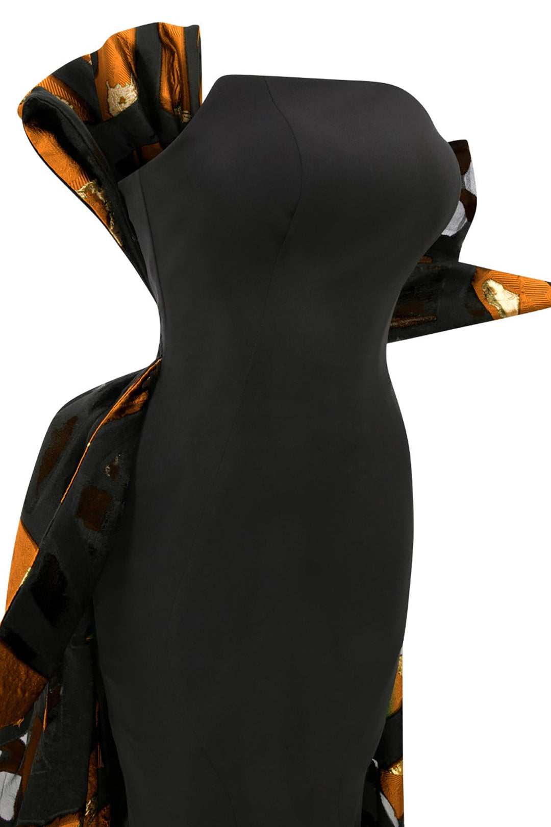 Crepe And Jacquard Organza Long Dress