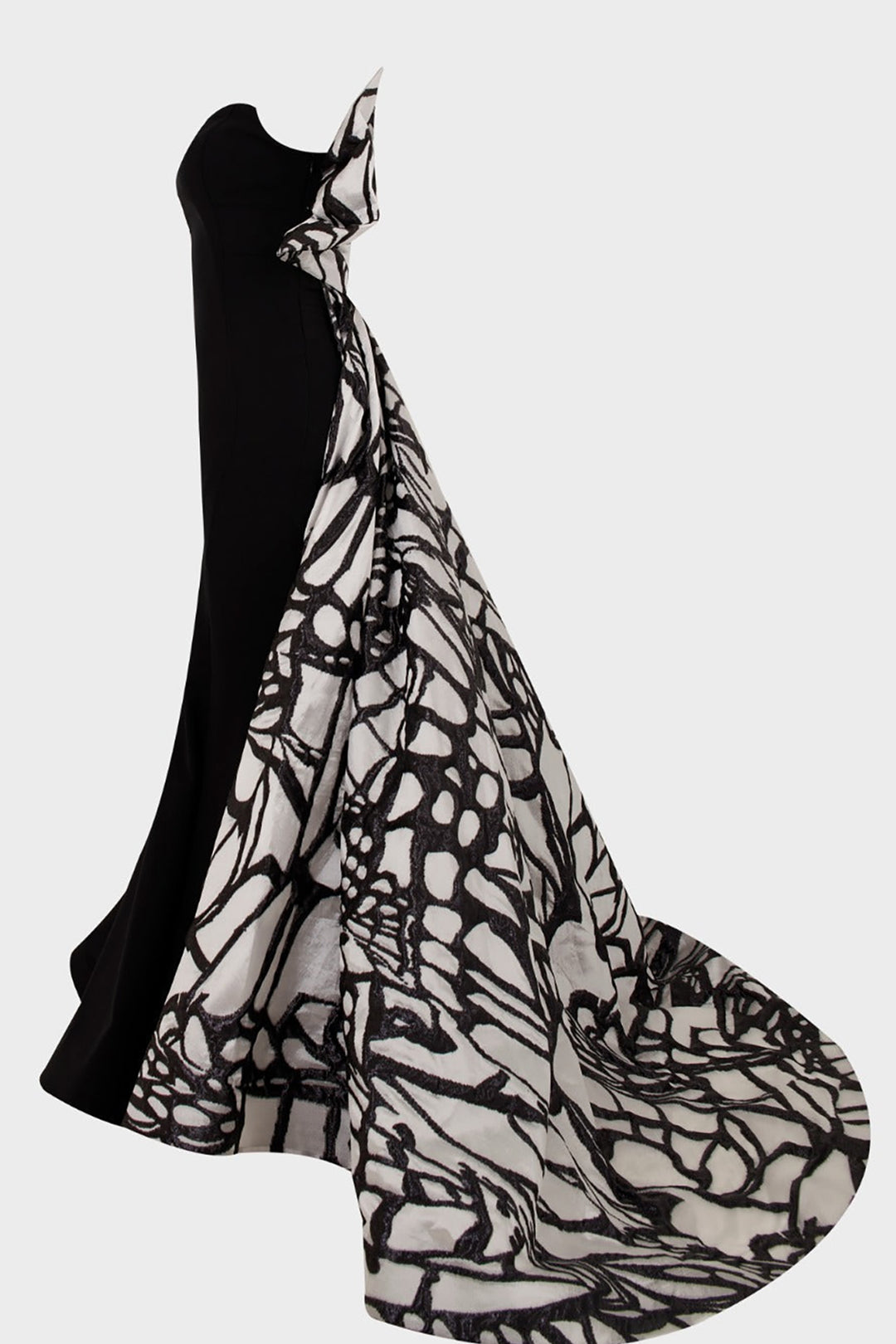 Crepe And Jacquard Organza Long Dress