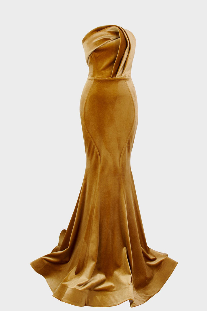 Velvet Dress with Mermaid Silhouette