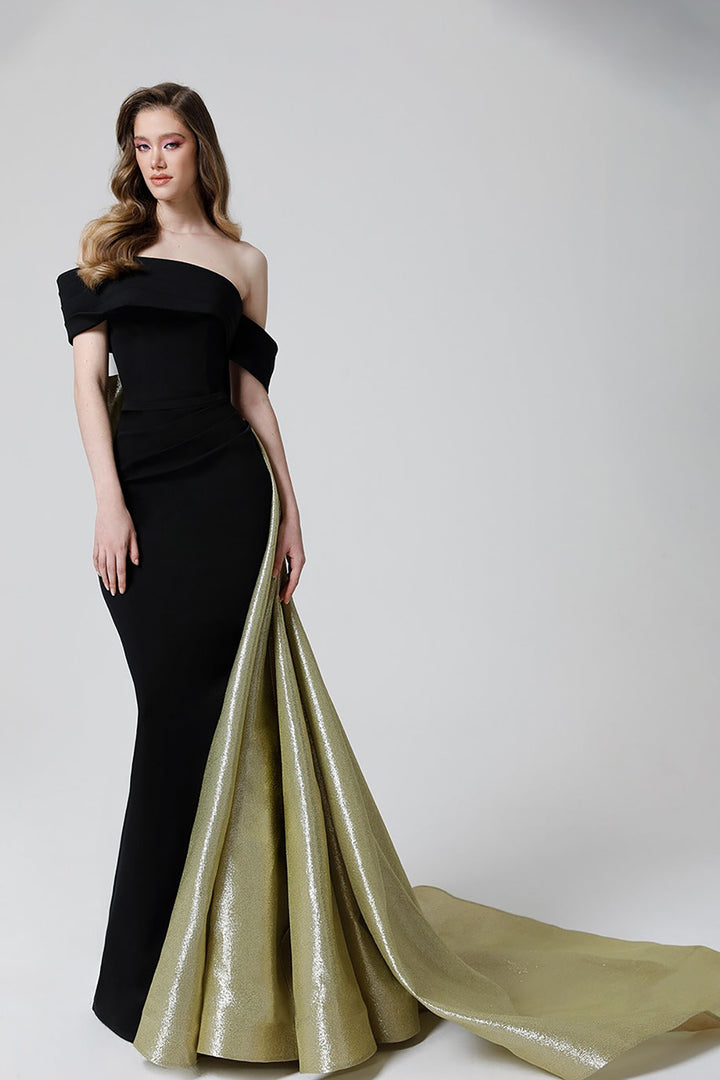 Draped Bust Off-The-Shoulder Dress