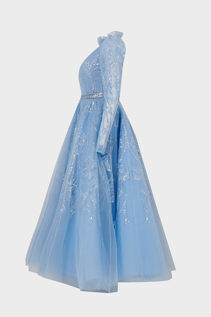 Flared Emerald Tulle Dress