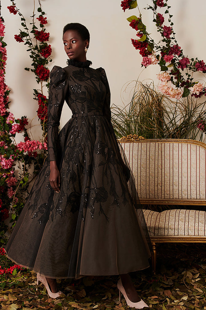 Flared Emerald Tulle Dress