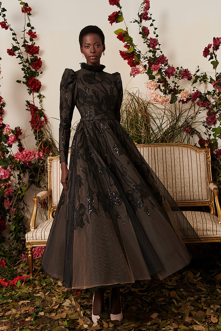 Flared Emerald Tulle Dress