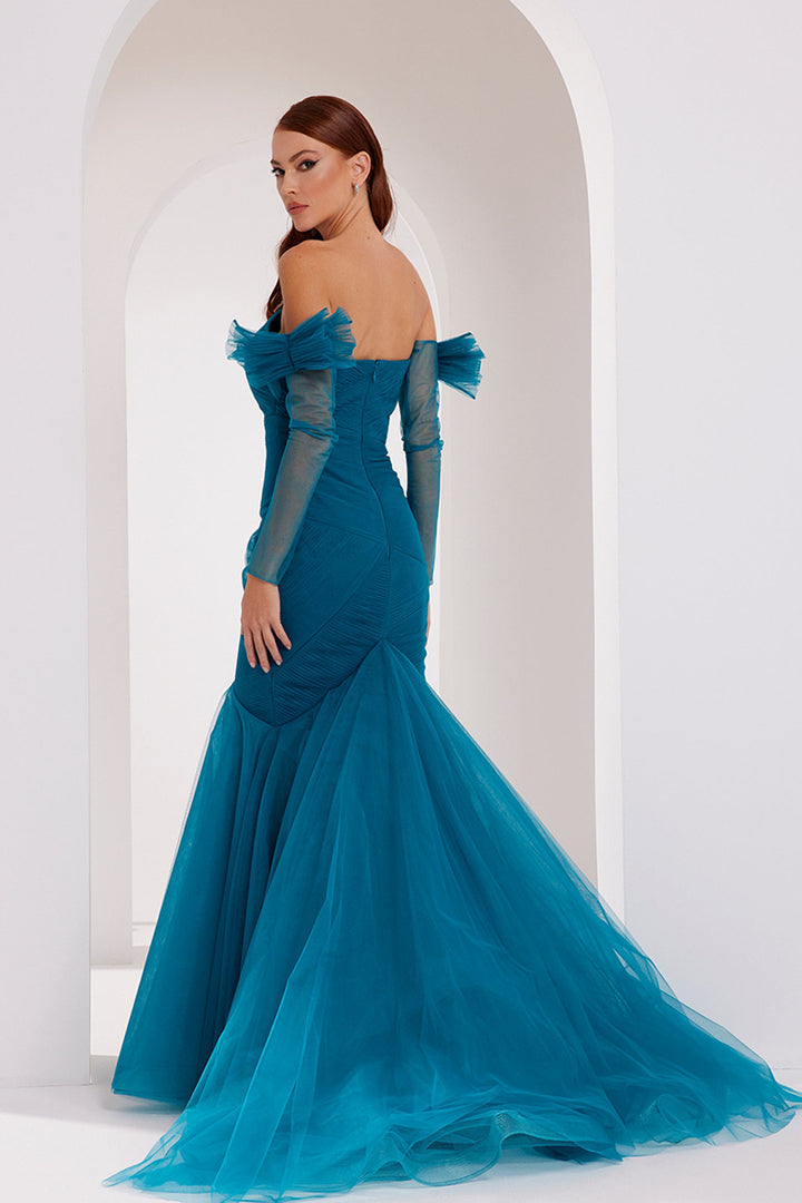Mermaid Tulle Layered Dress with Gloves