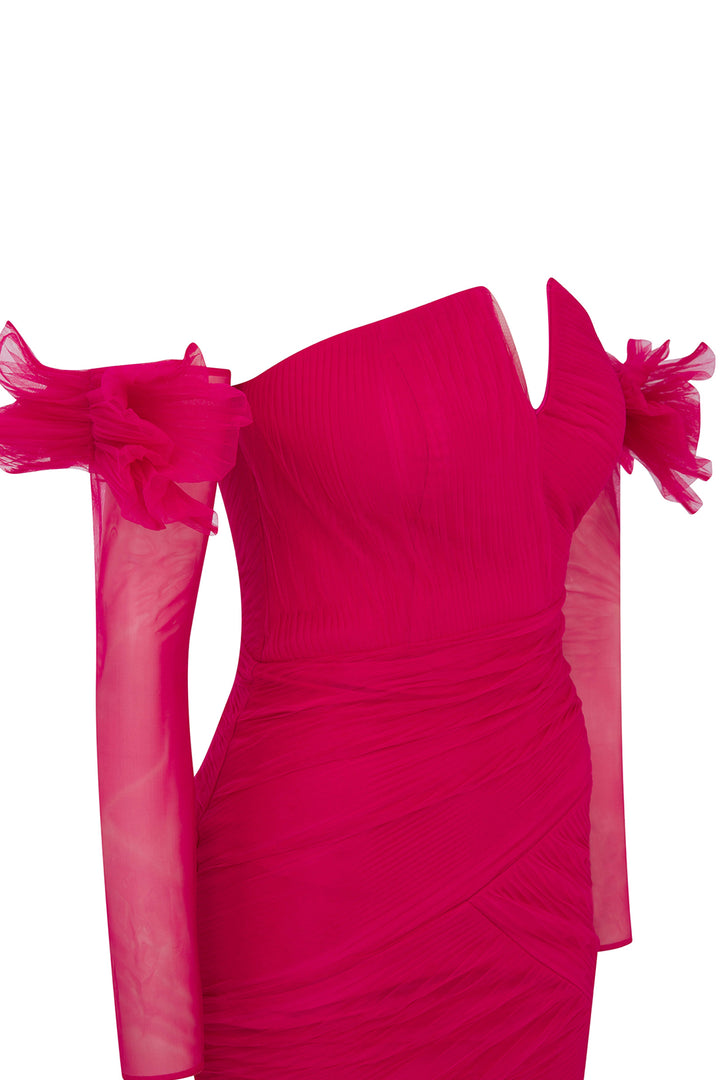 Mermaid Tulle Layered Dress with Gloves