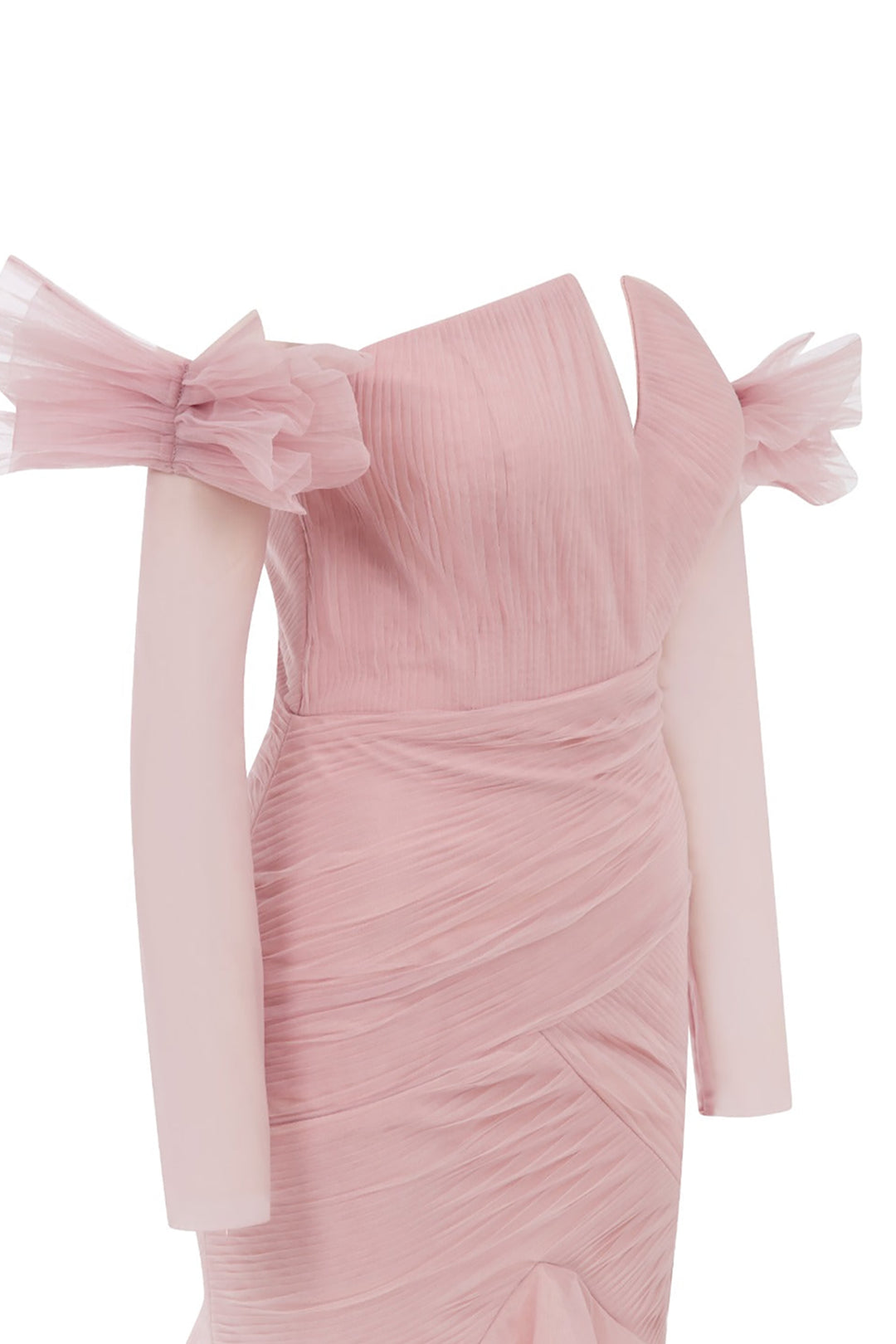 Mermaid Tulle Layered Dress with Gloves