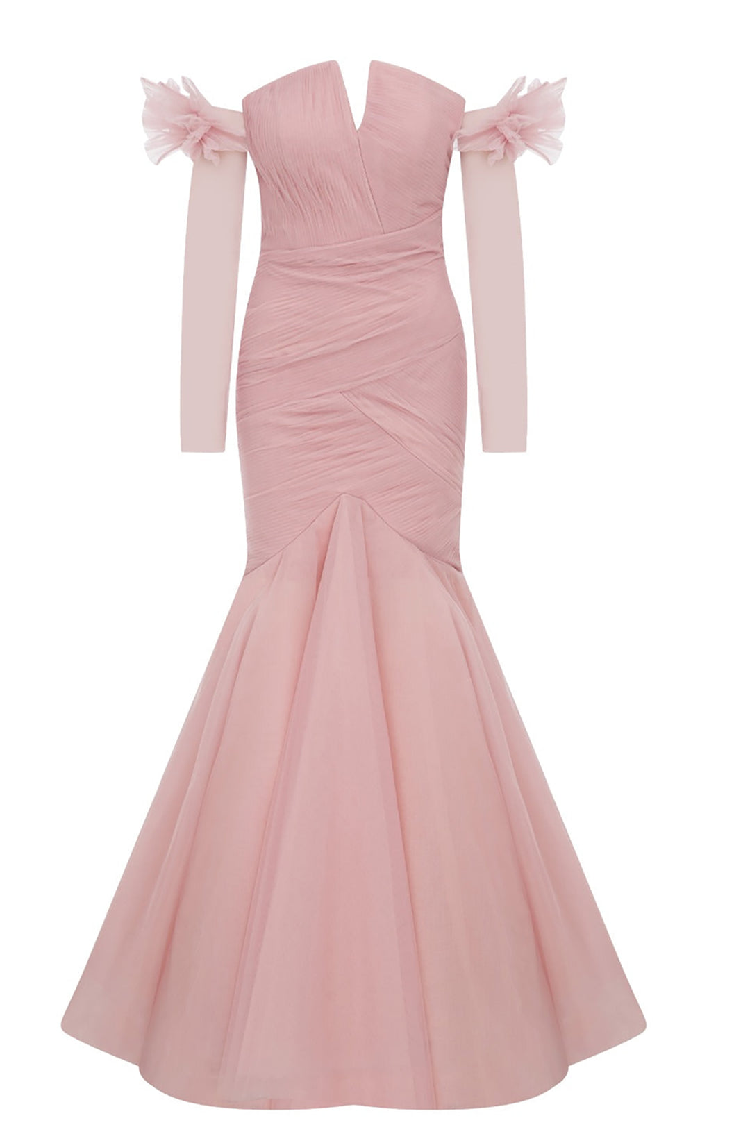 Mermaid Tulle Layered Dress with Gloves