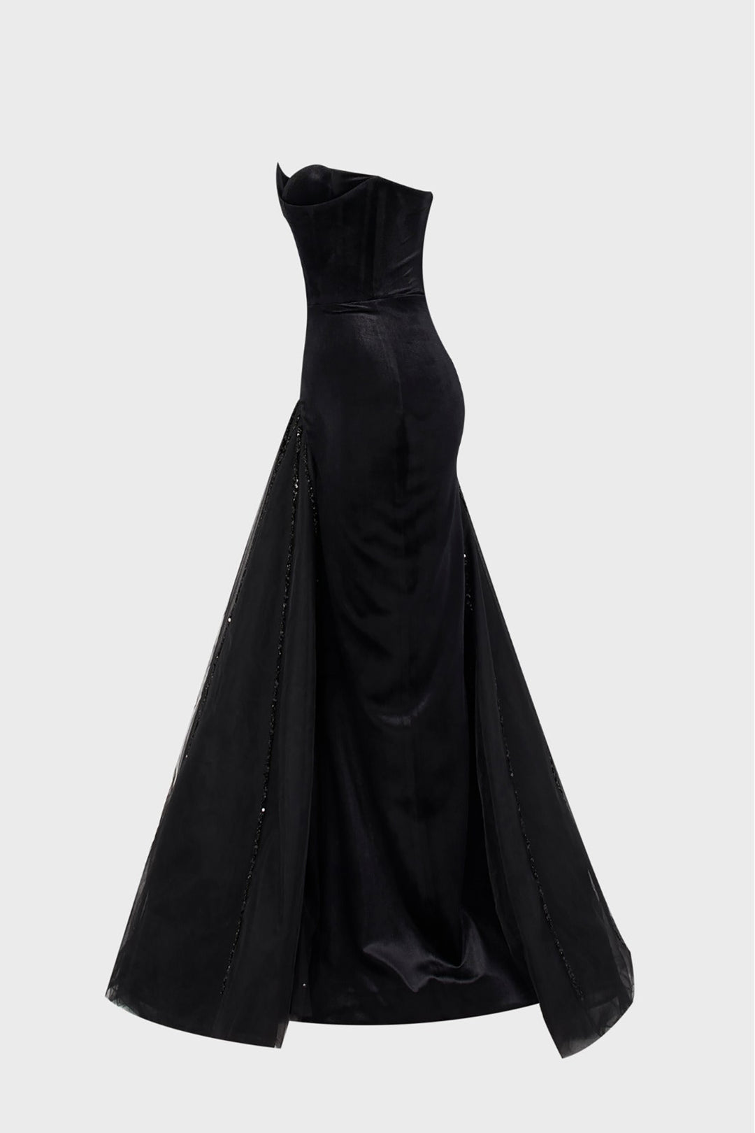 Strapless Bodycon with Fishtail and Corset-Belt Black / US 10