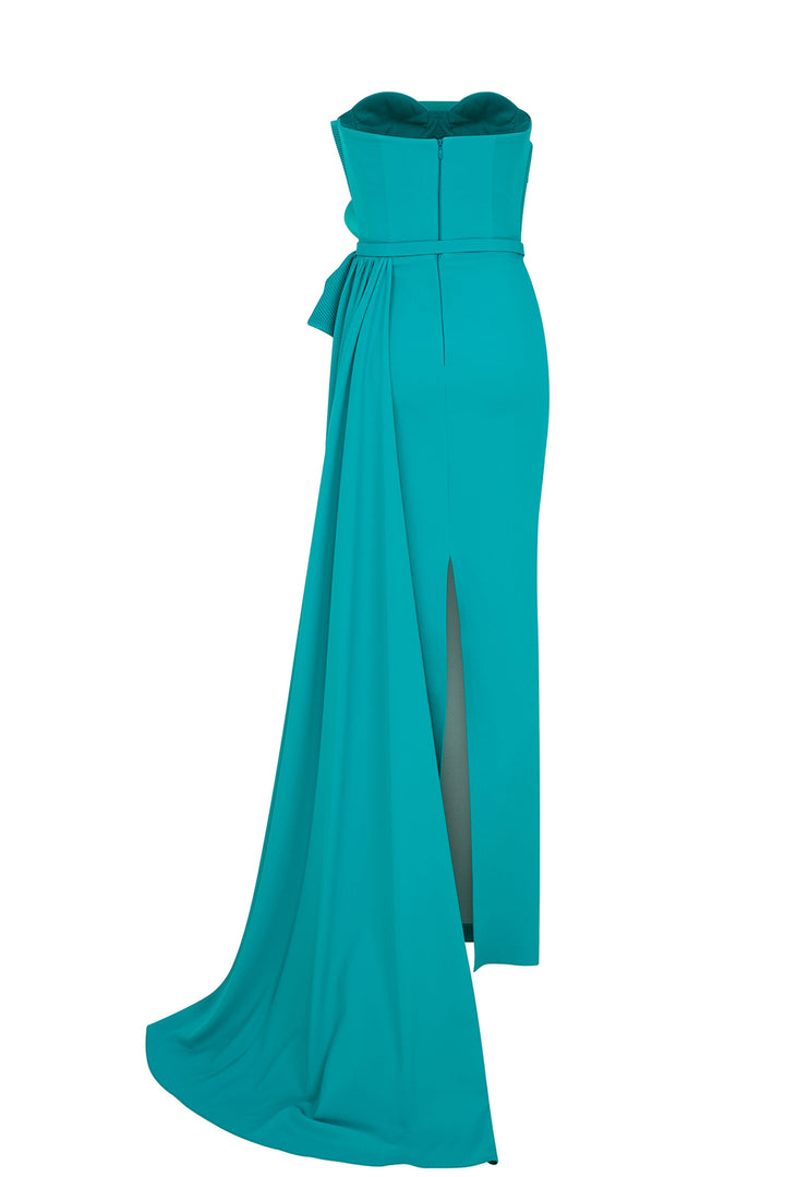 Crepe Strapless Mermaid Dress with Corset