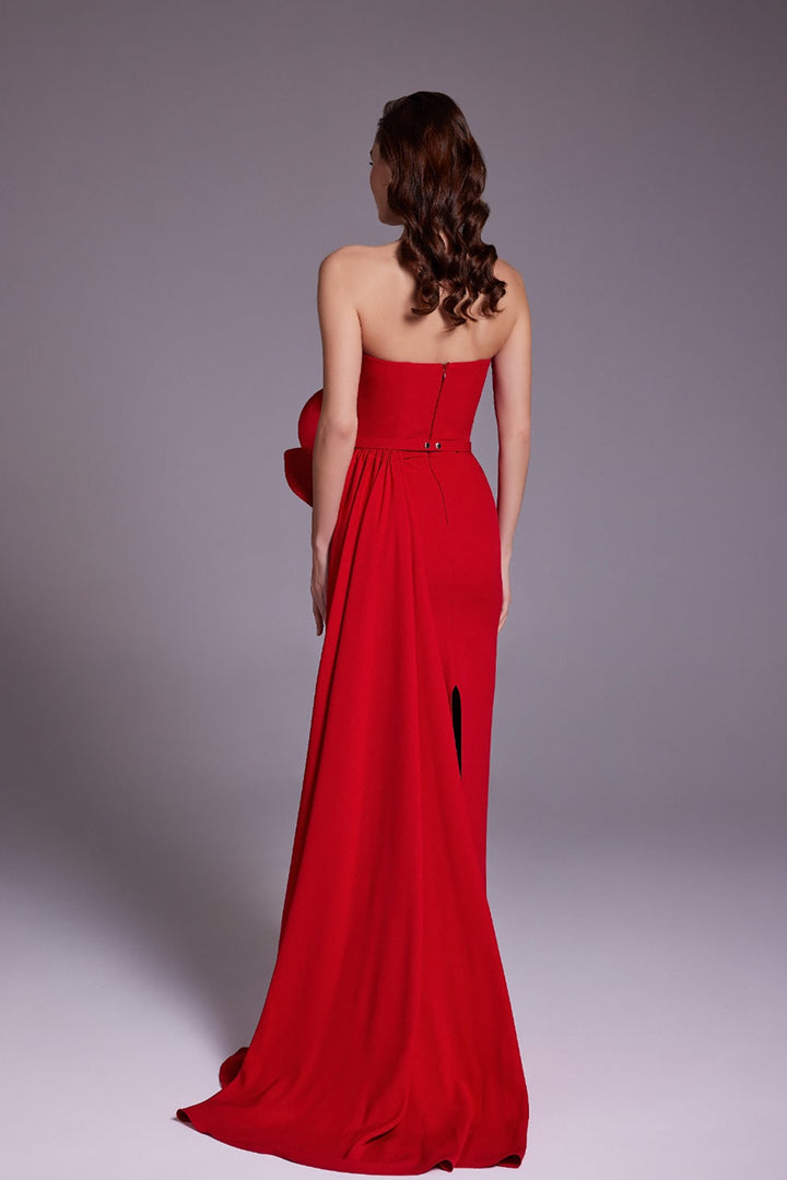 Crepe Strapless Mermaid Dress with Corset