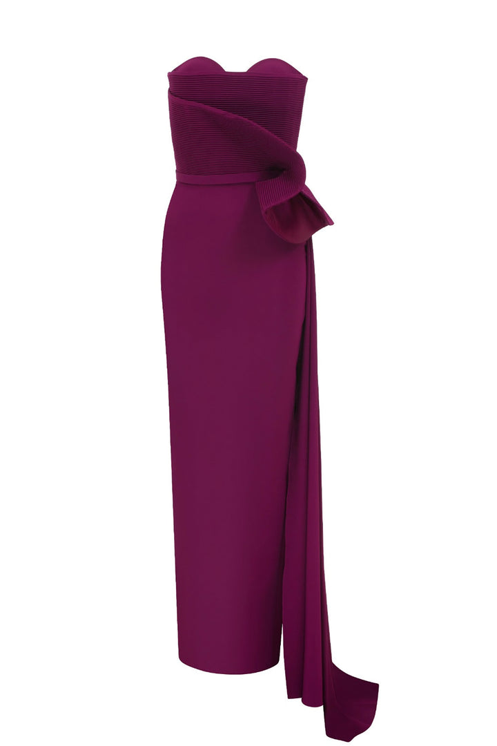 Crepe Strapless Mermaid Dress with Corset