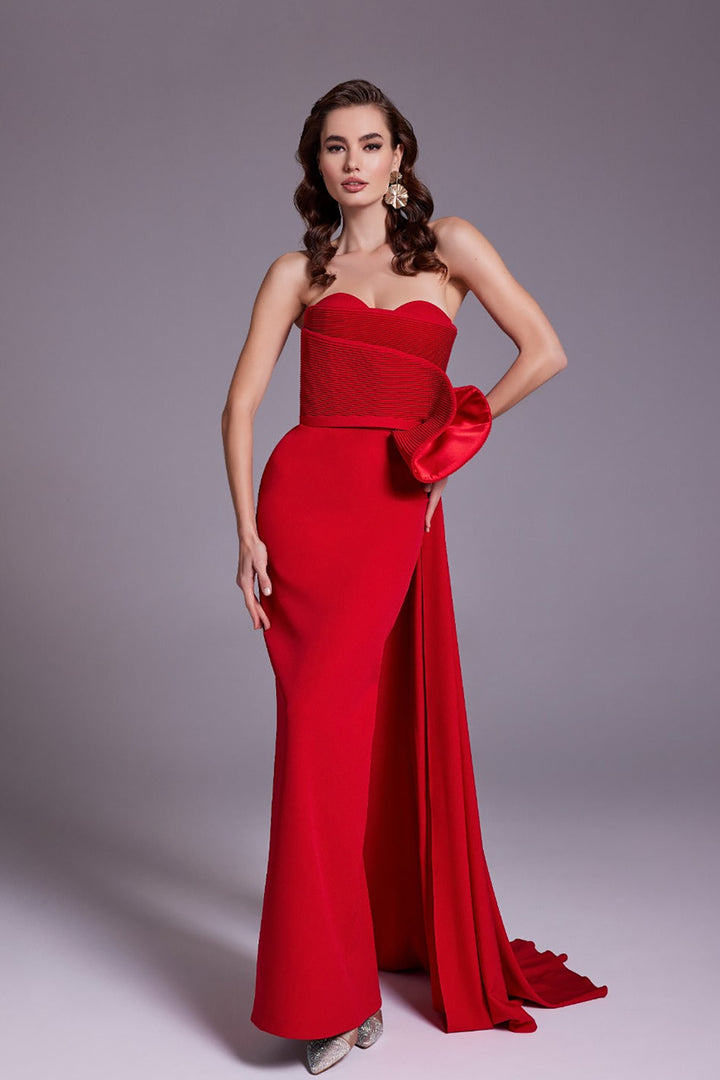 Crepe Strapless Mermaid Dress with Corset