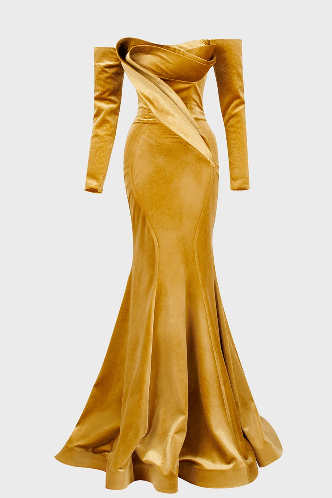 Velvet Draped Dress with Corset-Bust Drapes