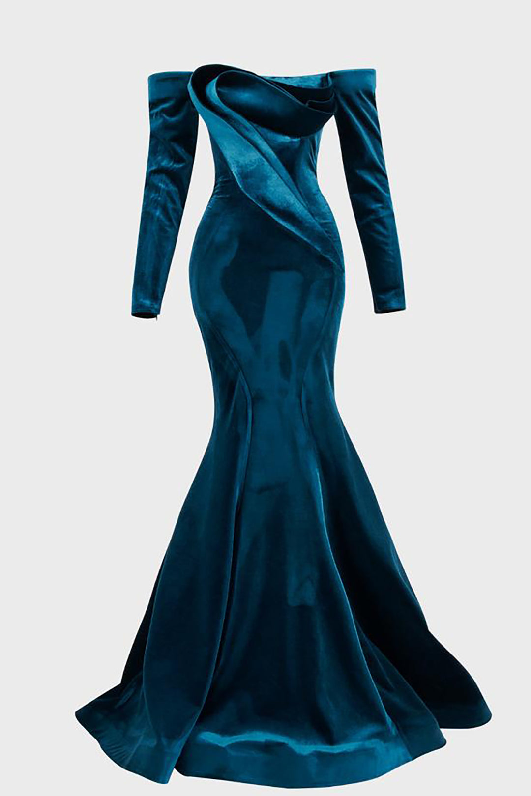 Velvet Draped Dress with Corset-Bust Drapes