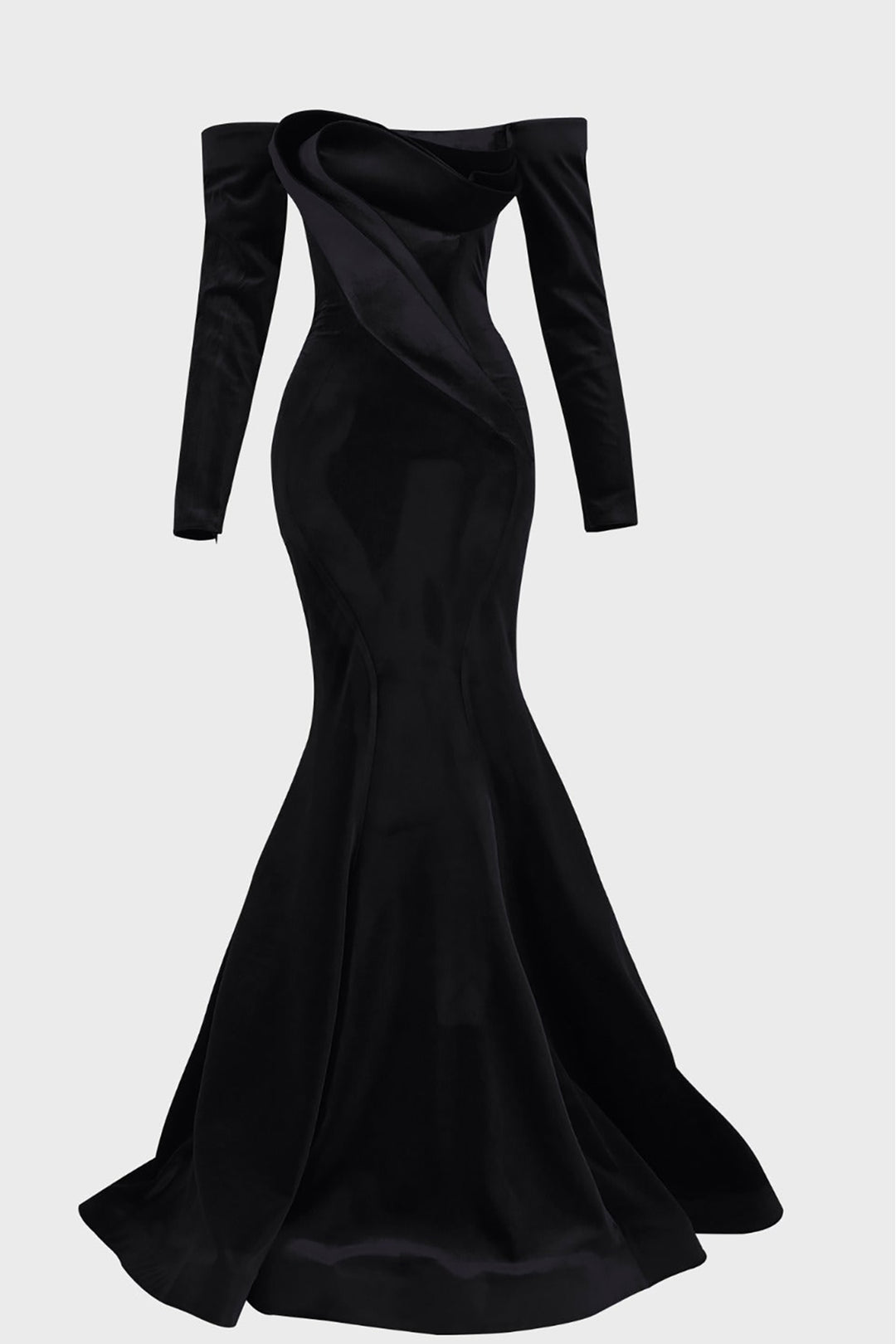 Velvet Draped Dress with Corset-Bust Drapes