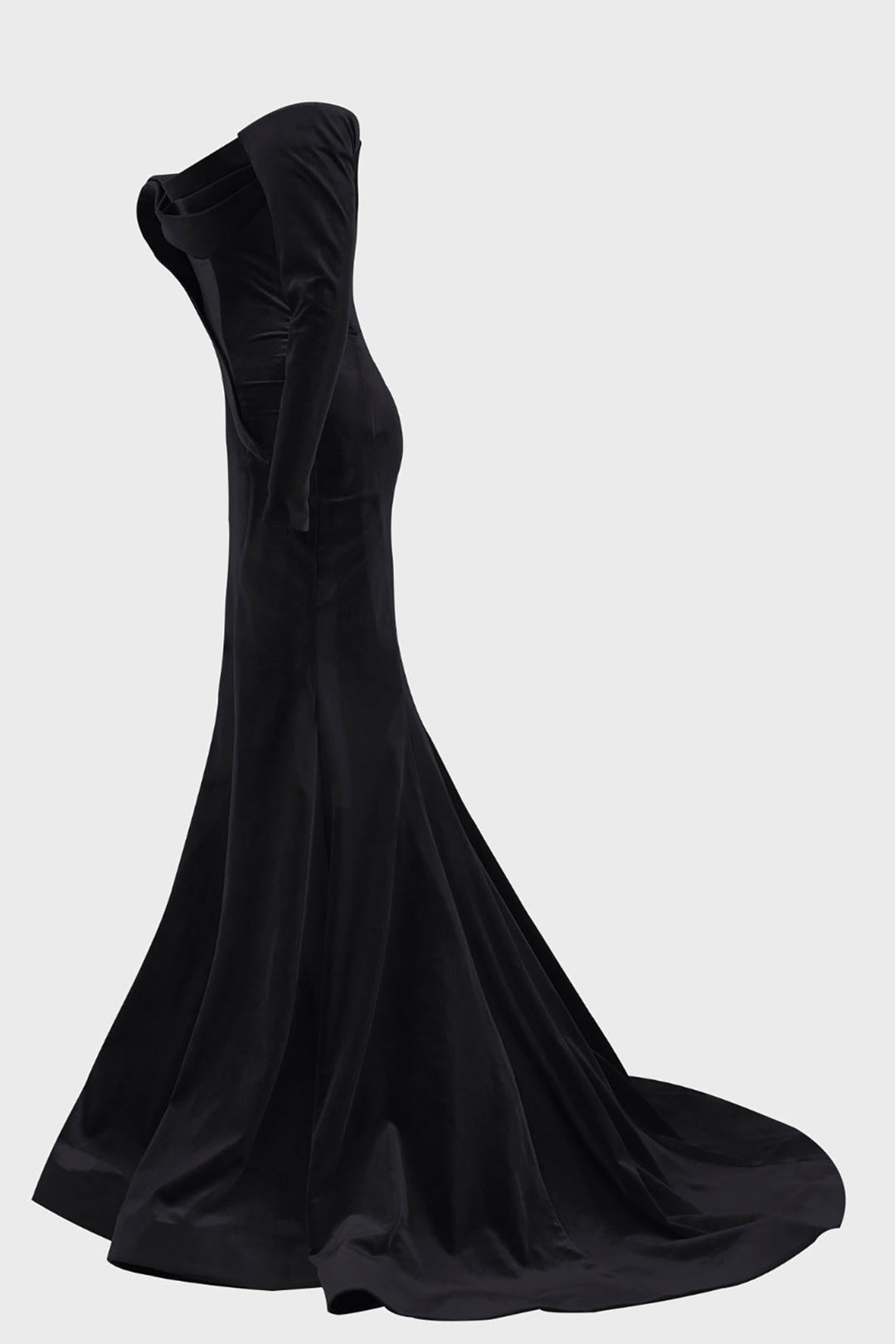 Velvet Draped Dress with Corset-Bust Drapes