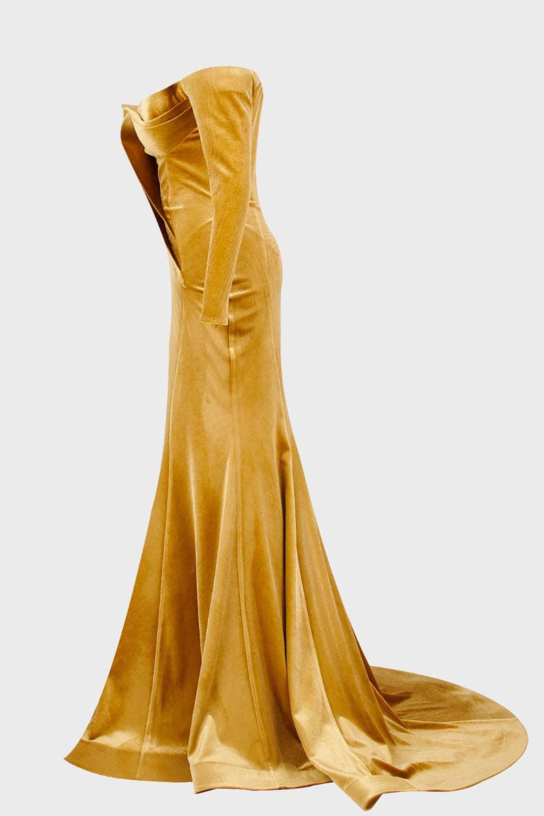 Velvet Draped Dress with Corset-Bust Drapes