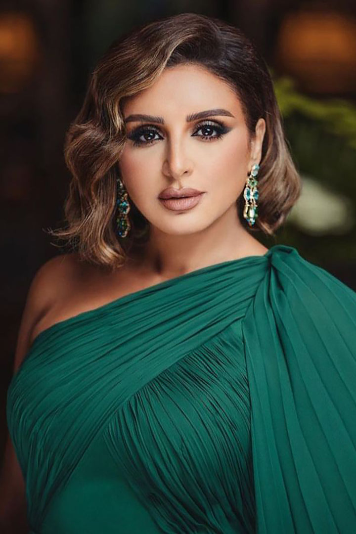 A-Symmetrical Crepe Dress with Corset-Lined Fit