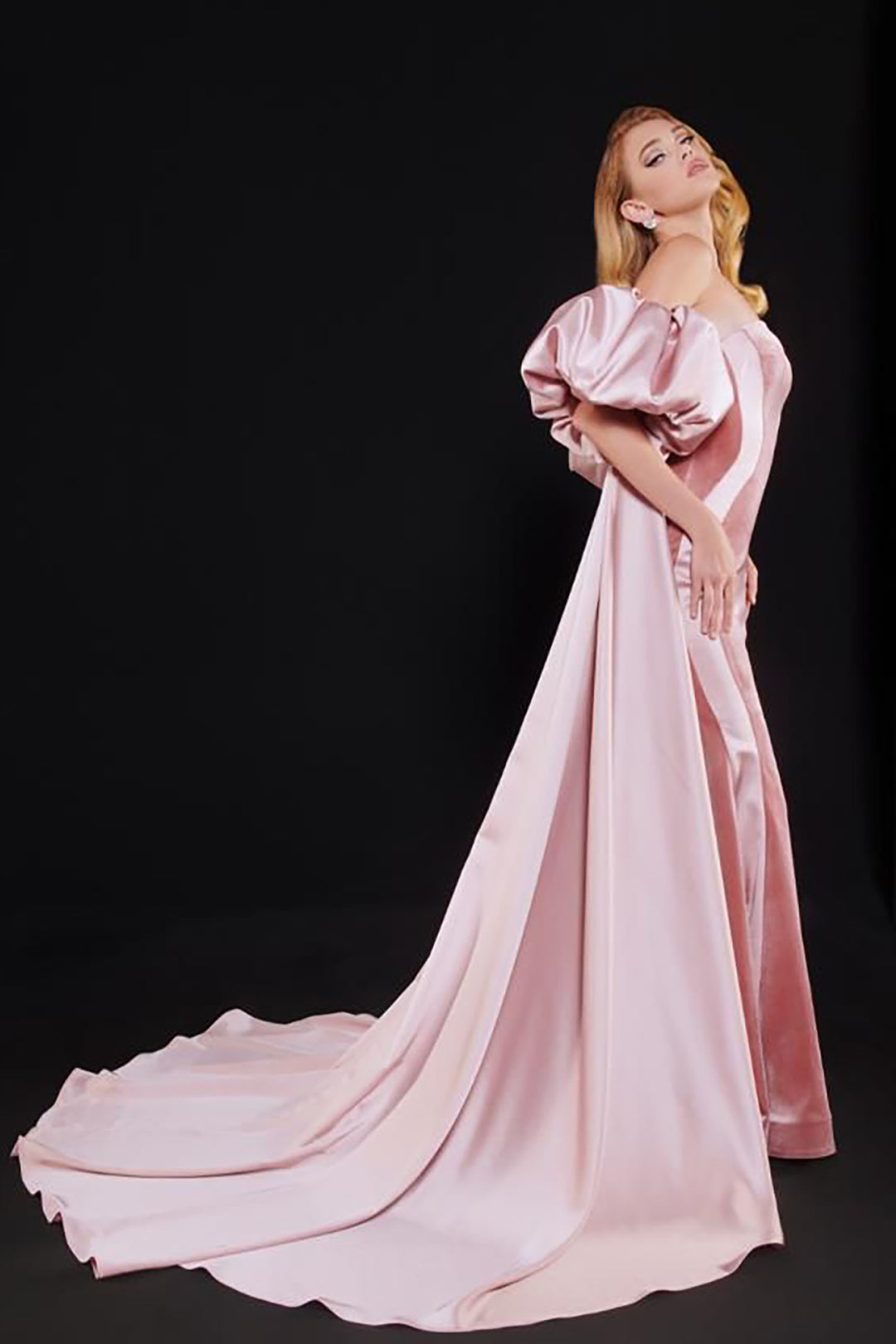 Velvet Mermaid Dress with Tail-Connected Sleeves