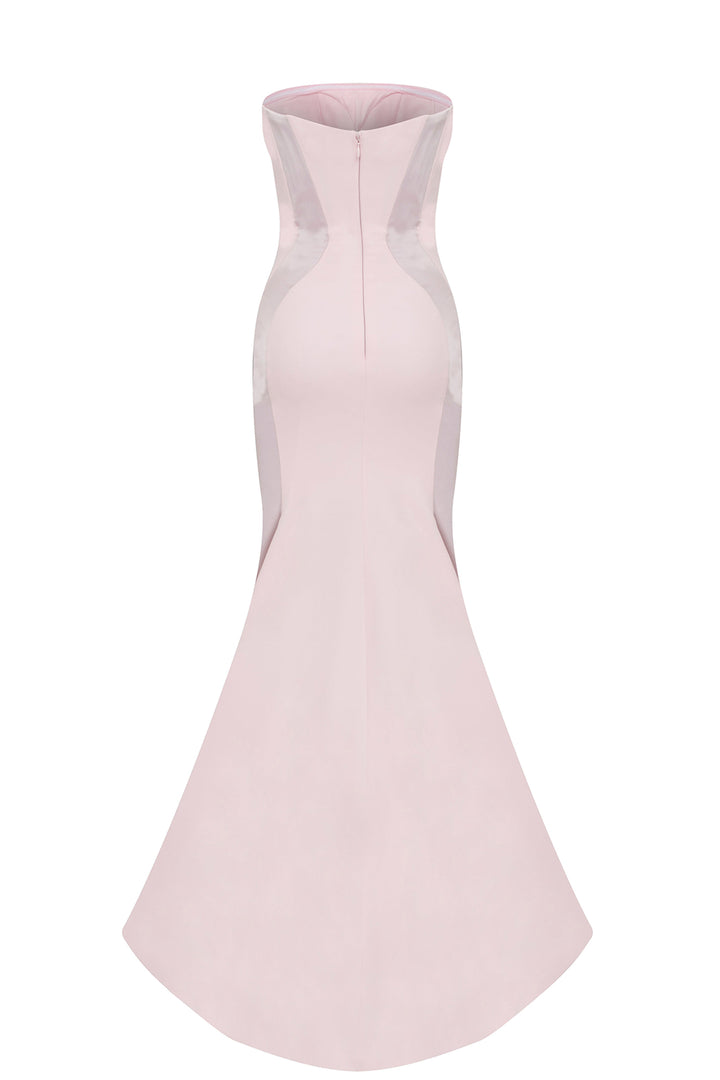 Crepe-Silk Strapless Mermaid Dress with Tail