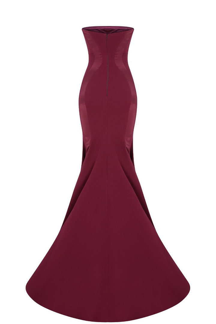 Crepe-Silk Strapless Mermaid Dress with Tail