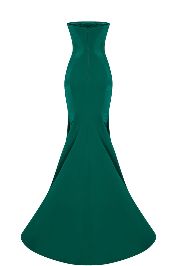Crepe-Silk Strapless Mermaid Dress with Tail