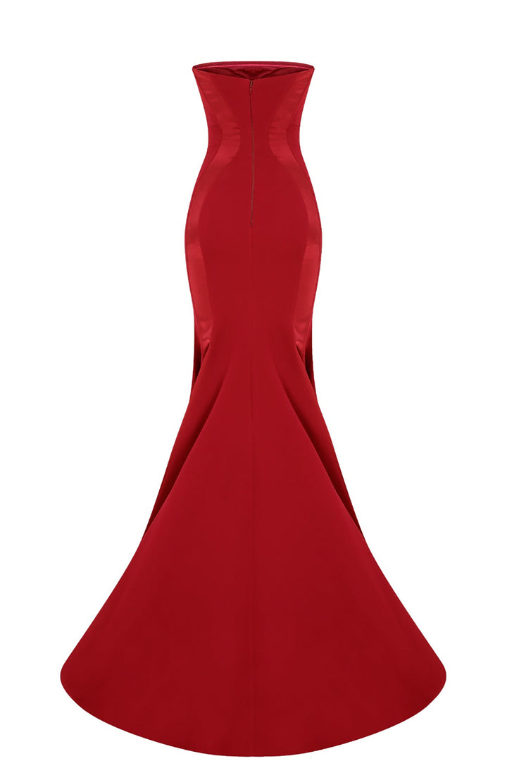 Crepe-Silk Strapless Mermaid Dress with Tail