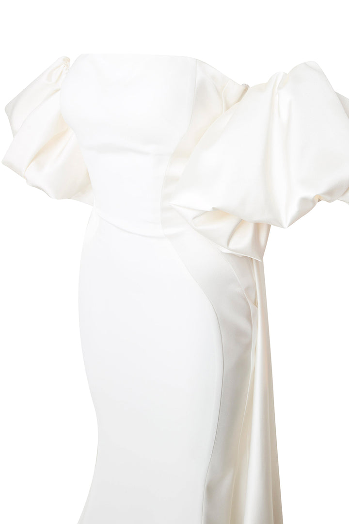 Crepe-Silk Strapless Mermaid Dress with Tail