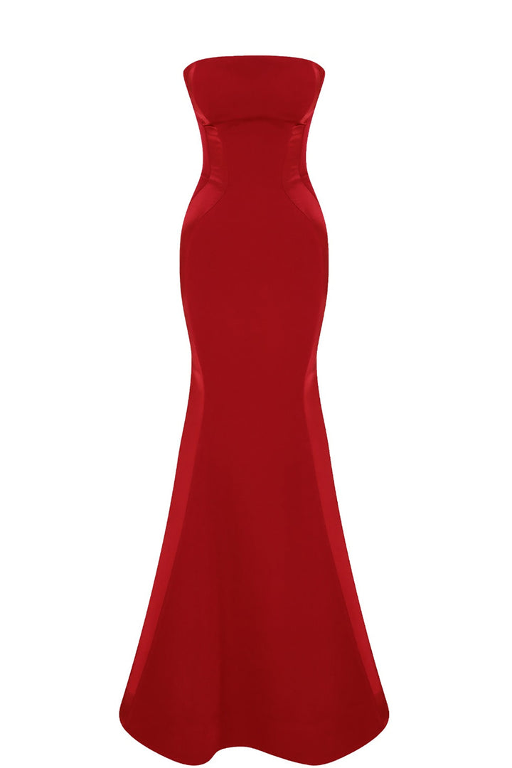 Crepe-Silk Strapless Mermaid Dress with Tail