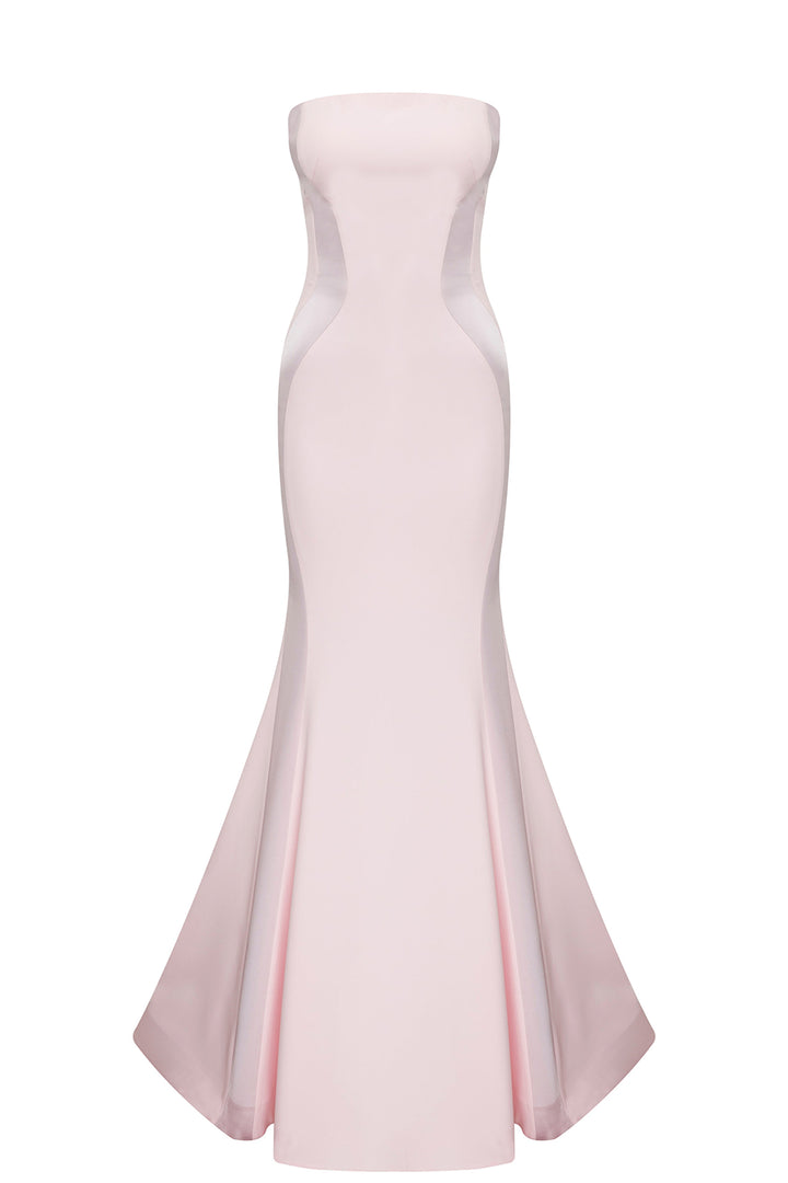 Crepe-Silk Strapless Mermaid Dress with Tail