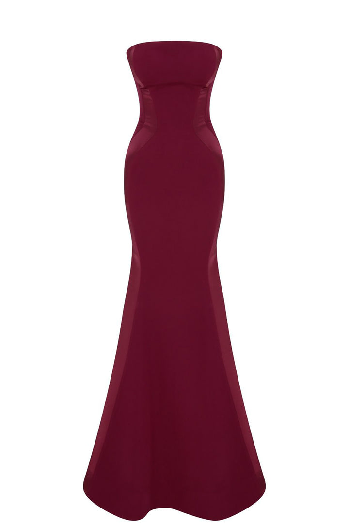 Crepe-Silk Strapless Mermaid Dress with Tail