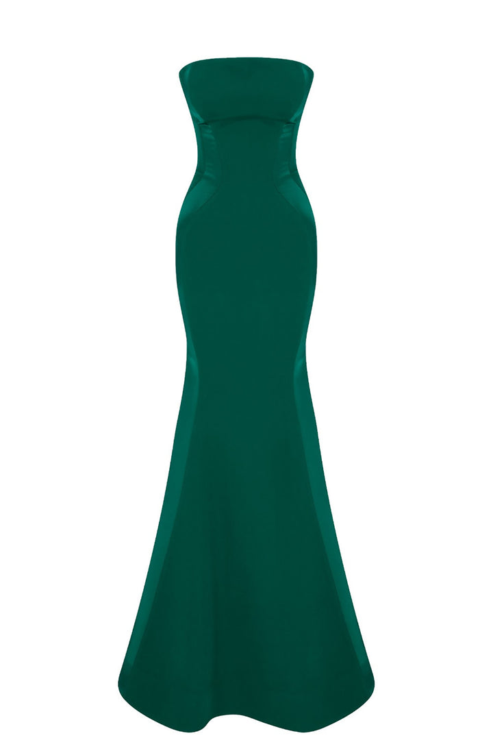 Crepe-Silk Strapless Mermaid Dress with Tail