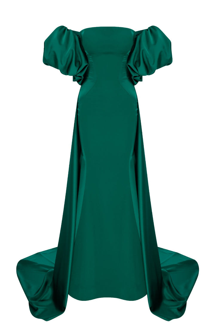 Crepe-Silk Strapless Mermaid Dress with Tail