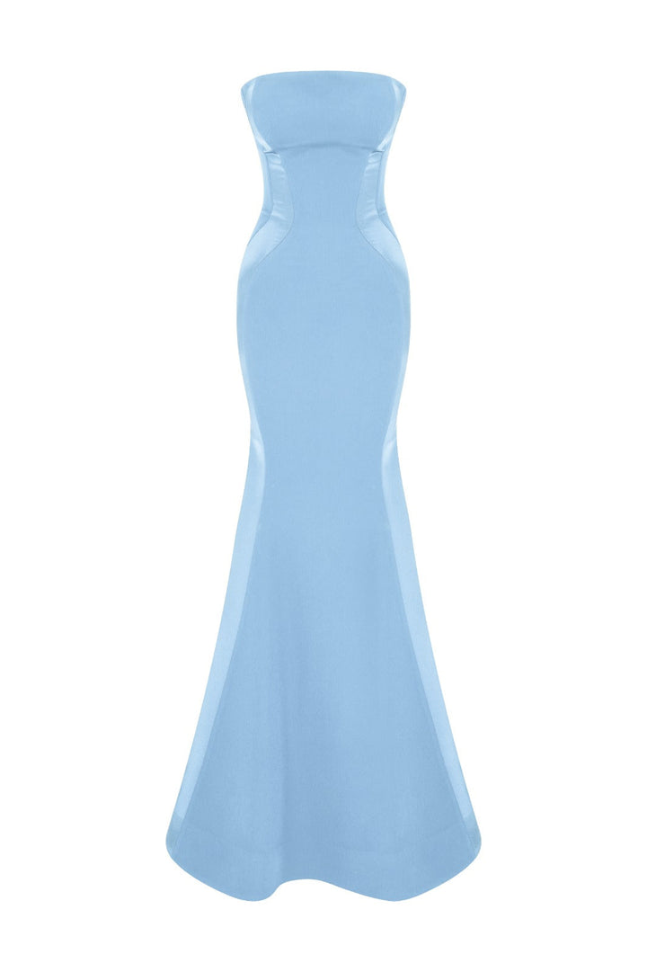 Crepe-Silk Strapless Mermaid Dress with Tail