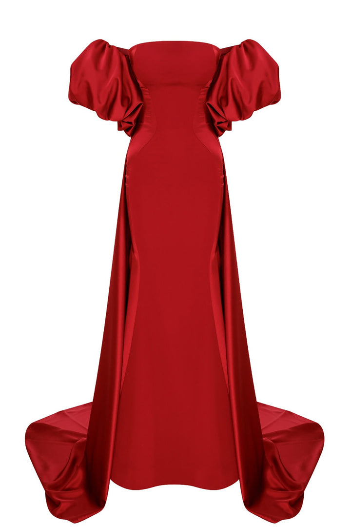 Crepe-Silk Strapless Mermaid Dress with Tail