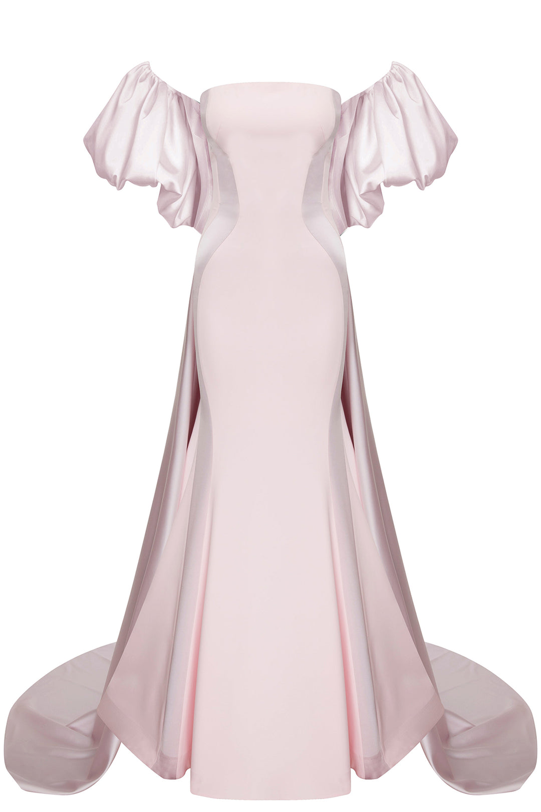 Crepe-Silk Strapless Mermaid Dress with Tail