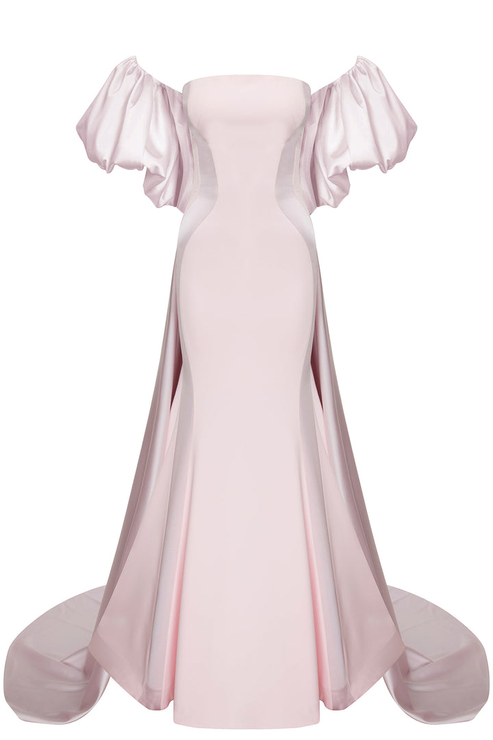 Crepe-Silk Strapless Mermaid Dress with Tail