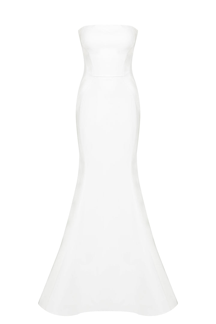 Crepe-Silk Strapless Mermaid Dress with Tail