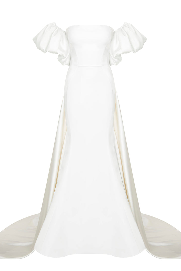 Crepe-Silk Strapless Mermaid Dress with Tail