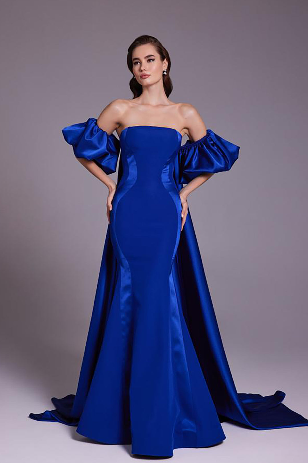 Crepe-Silk Strapless Mermaid Dress with Tail