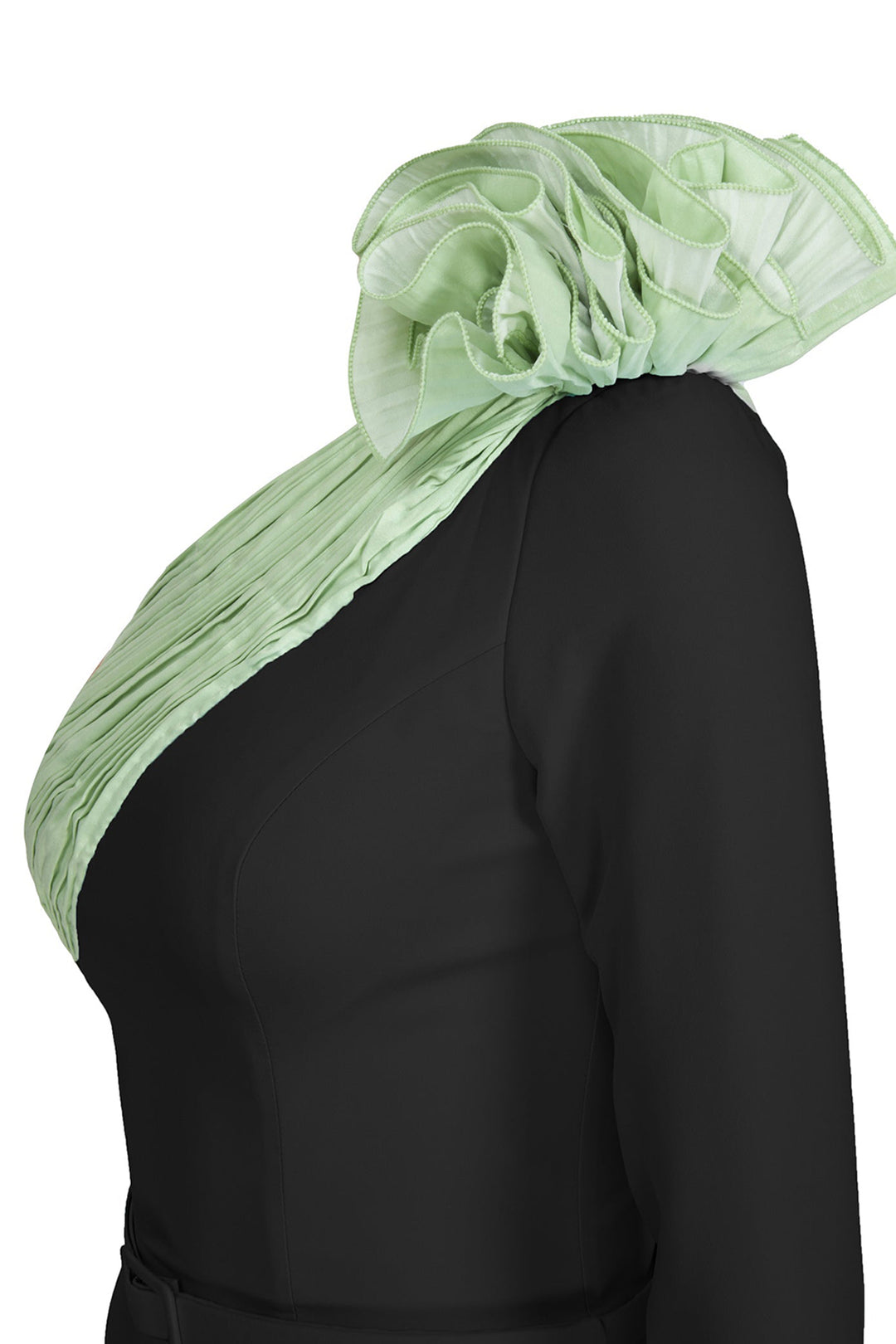 Crepe-Tafta Dress with Asymmetry