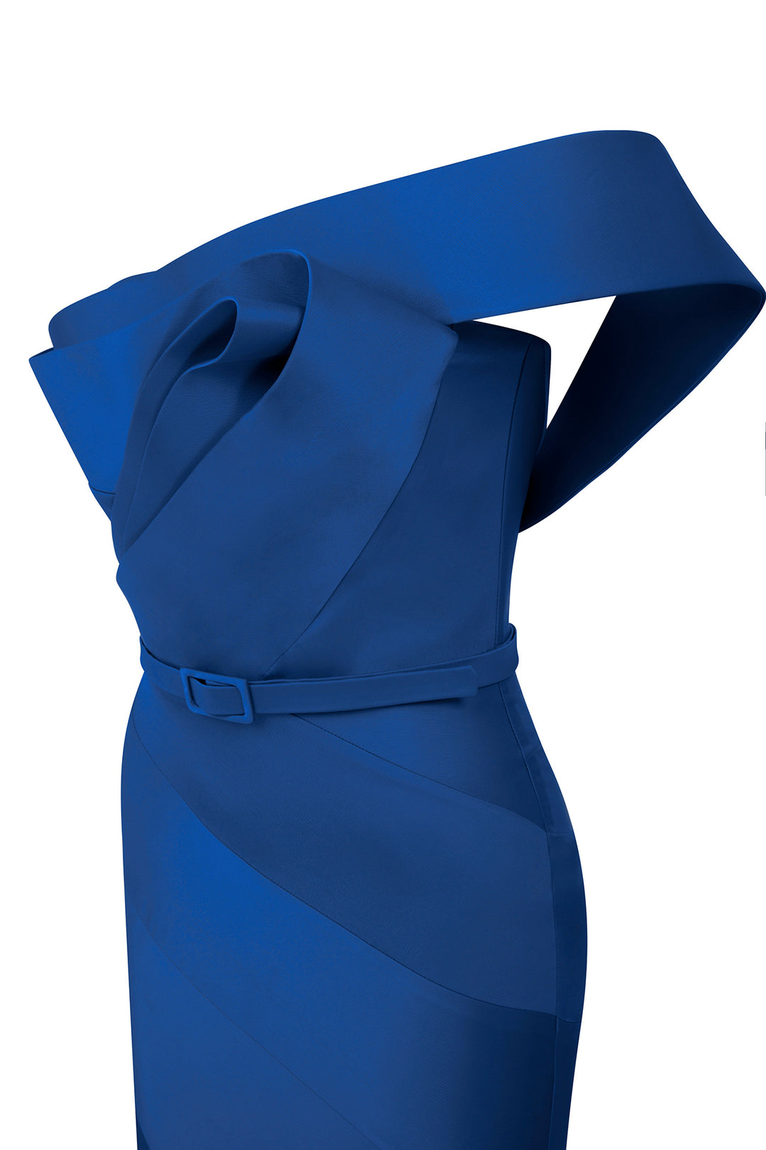 Satin Silk Strapless Mermaid Dress with Belt