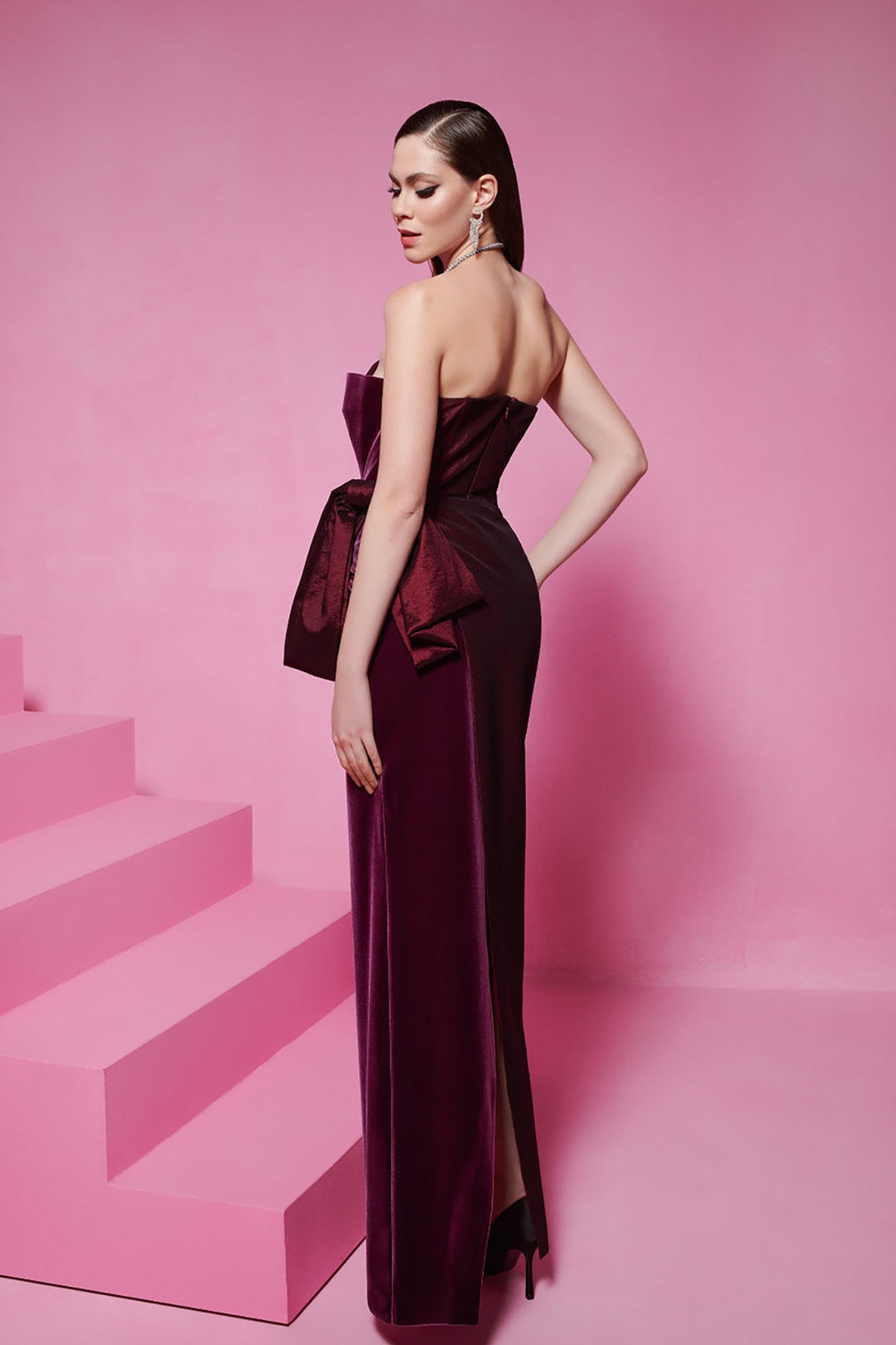 Velvet Tafta Dress with Corset