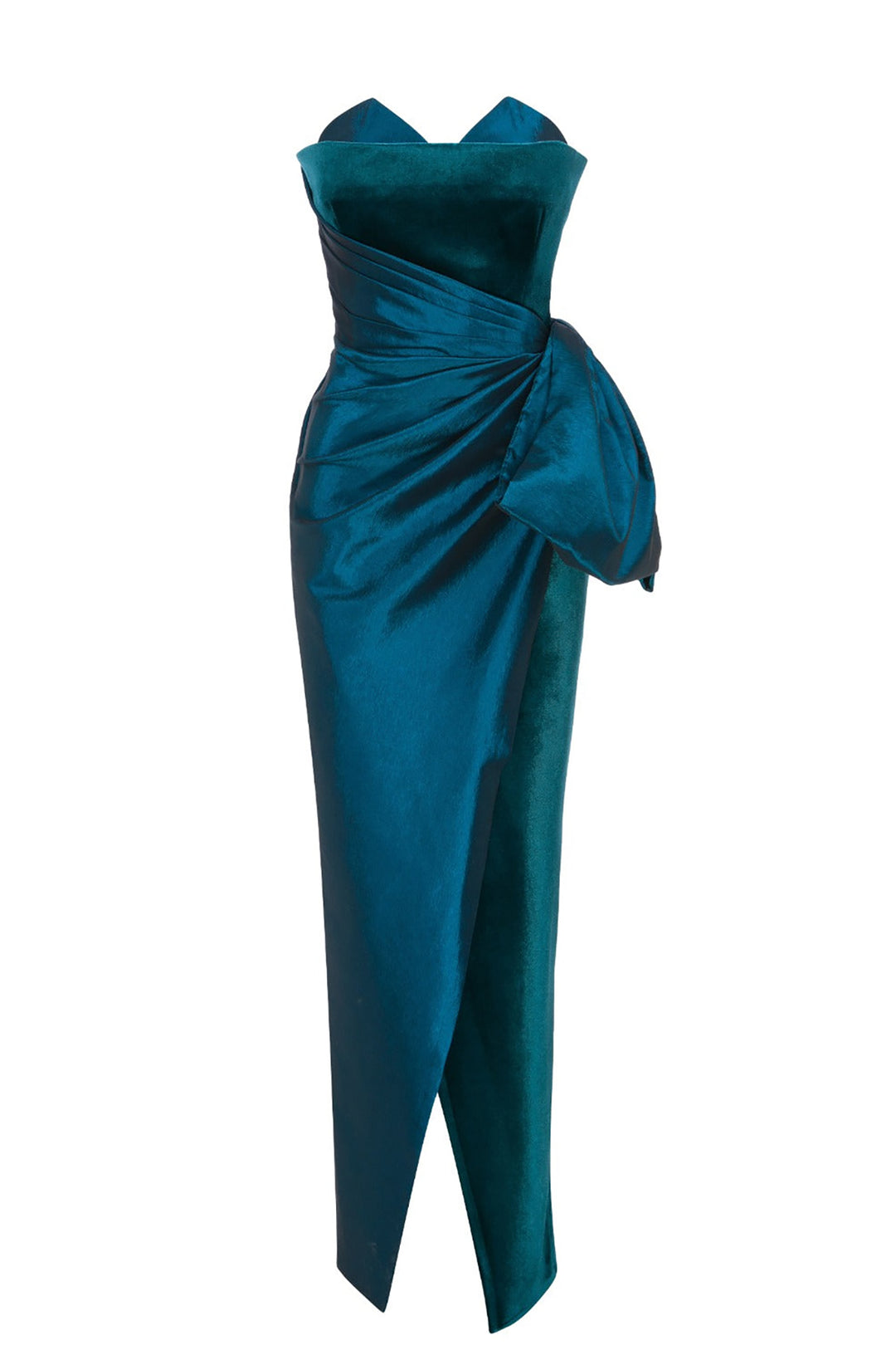 Velvet Tafta Dress with Corset