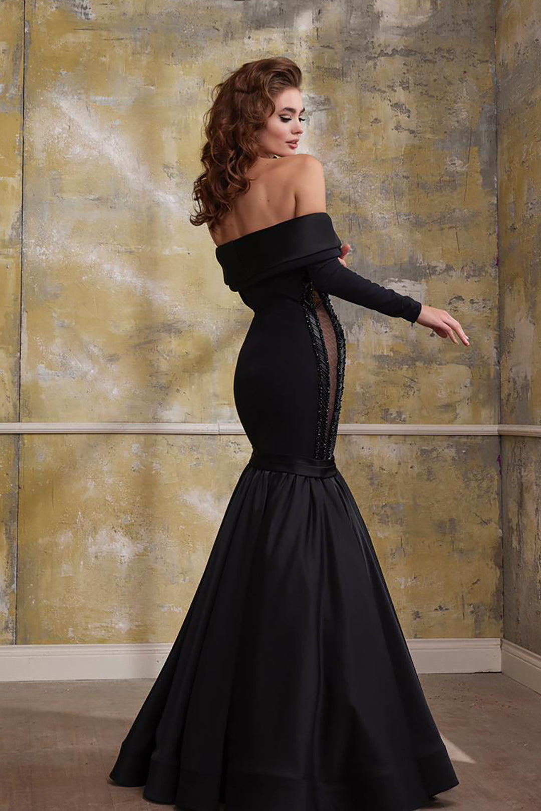 Satin-Crepe Strapless Mermaid Dress