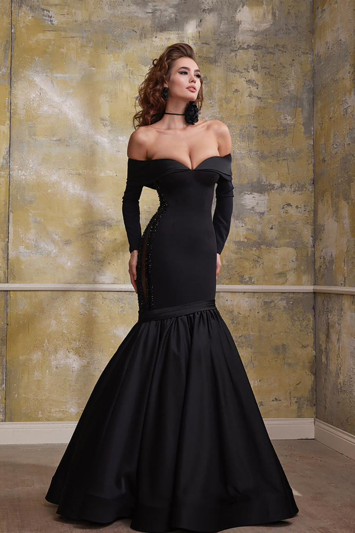 Satin-Crepe Strapless Mermaid Dress