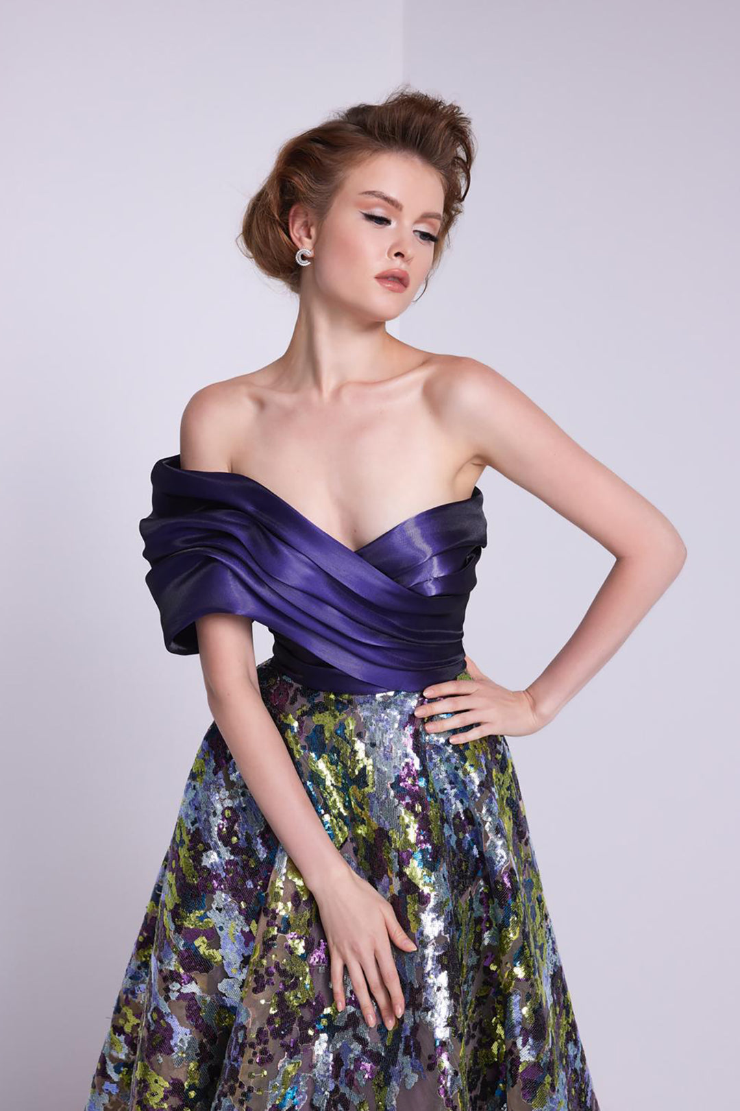 Long Dress with Payet And Embroidery