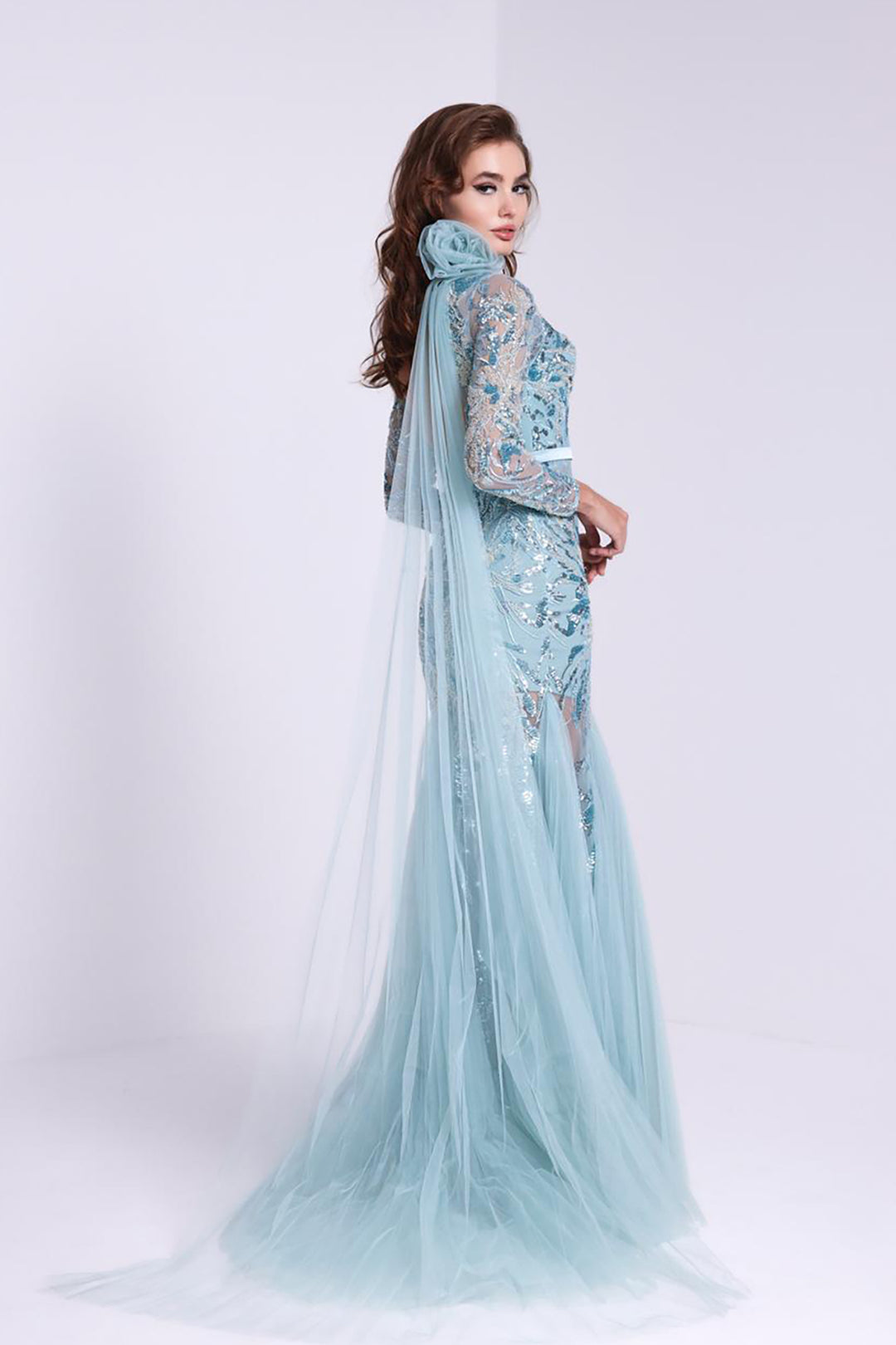 Scoop-Neck Mermaid Dress with Tail